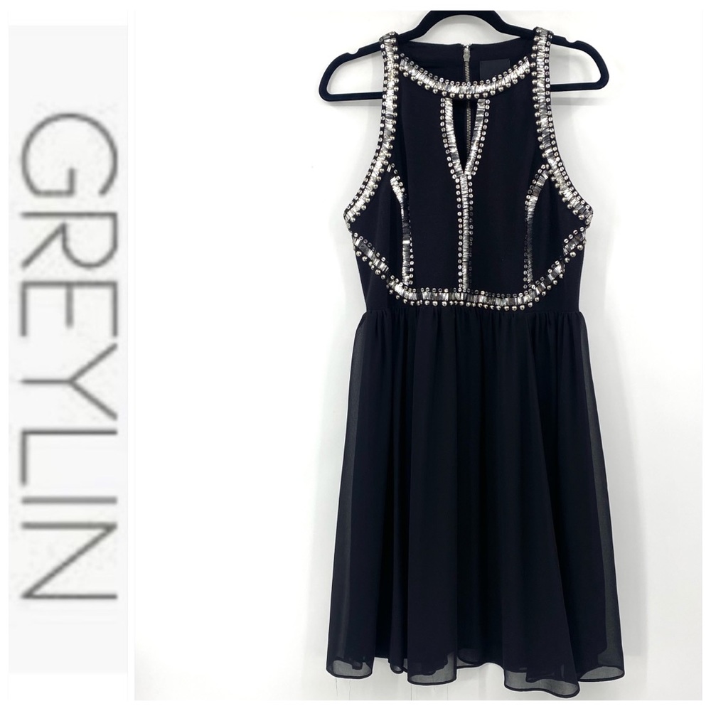 💕SALE💕 Graylin Black Kelvin Embellished Dress - Picture 4 of 10
